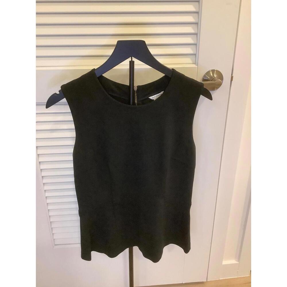 Club Monaco Black Knit Peplum Jumper Vest Top Sleeveless Rear Zipper Medium